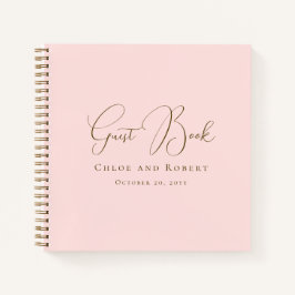 Modern Chic Elegant Blush Pink Wedding Guest Book Notizbuch