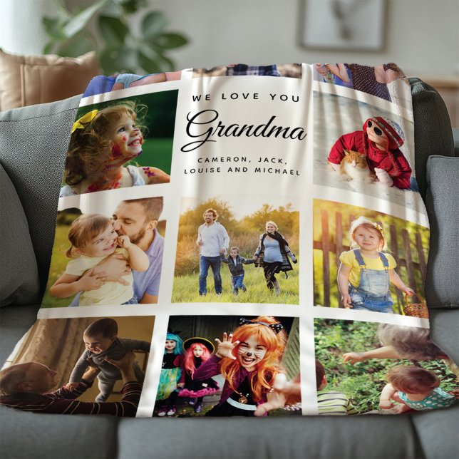 Modern Chic Foto Collage Oma Familie wahren Sherpadecke (Von Creator hochgeladen)