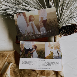 Modern Chic Foto Overlay Familiennachrichten Weihn Feiertagskarte