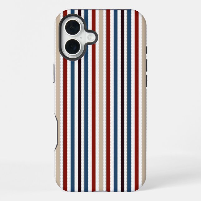 Modern Chic Gestreift iPhone 16 Plus Hülle (Rückseite)