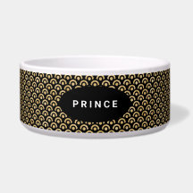 Modern Chic Gold Black Pattern Dog