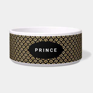 Modern Chic Gold Black Pattern Dog Napf