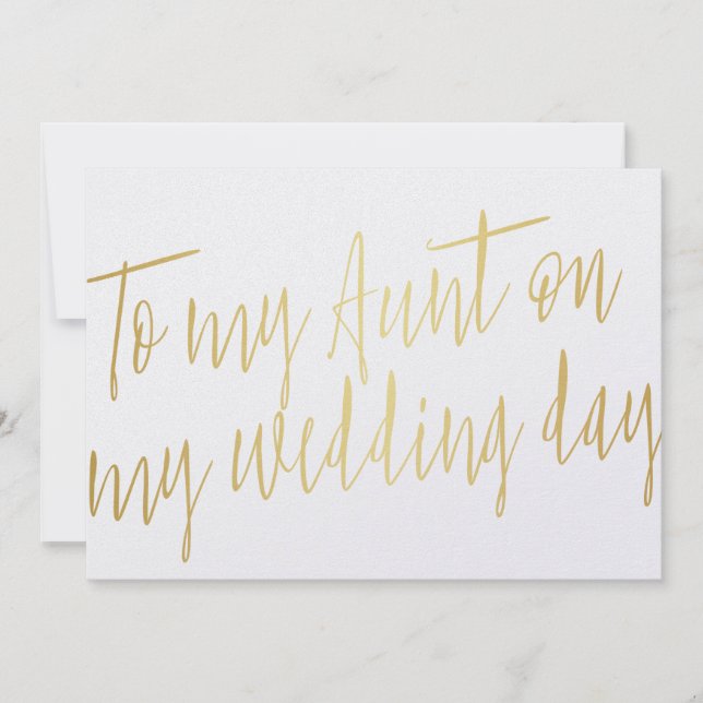 Modern Chic Gold "To my tunt my wedday" (Vorderseite)