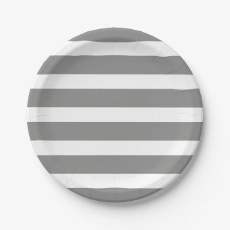 Modern Chic Gray Strip Geburtstagsparty Pappteller