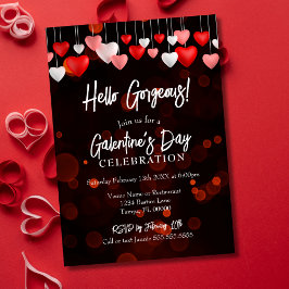 Modern Chic Hello Gorgeous Galentine's Day Party Einladung