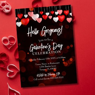 Modern Chic Hello Gorgeous Galentine's Day Party Einladung