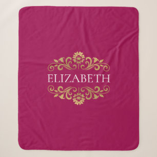 Modern Chic Hot Pink Monogram Sherpa Blanket Sherpadecke