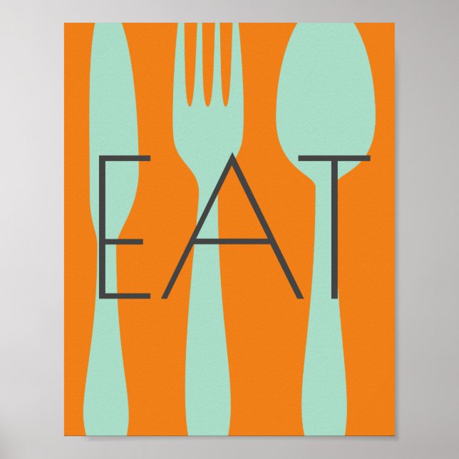 modern chic kitchen quote wall art eat poster (Vorne)