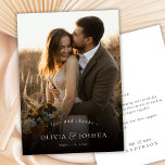 Modern Chic Love and Thanks Single Photo Wedding Dankeskarte<br><div class="desc">Minimalist, stylish, and elegant Love and Thanks photo wedding thank you card. Thank your guests with this elegance romantic single photo wedding thank you card. Featuring a clean layout, refined typography, and a timeless aesthetic, it’s perfect for modern and classic wedding styles alike. Easily customize the photo and message to...</div>