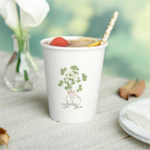 Modern Chic Lucky Shamrock with Bow baby shower