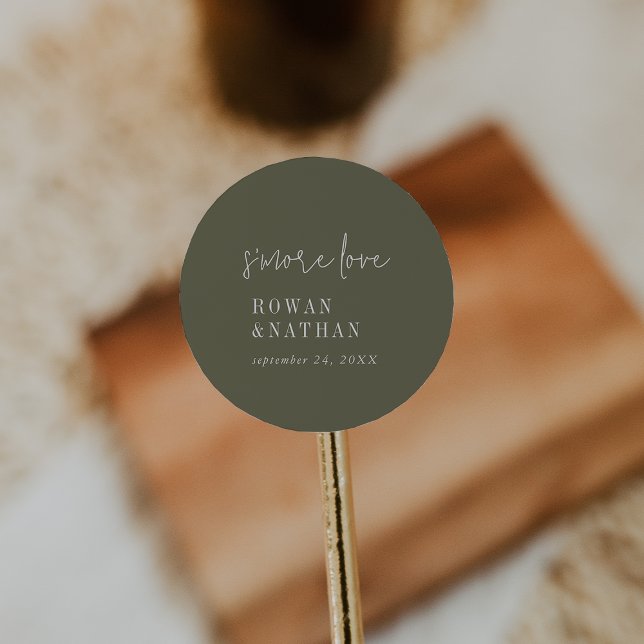 Modern Chic Olive Green S'more Liebe Stickers (Von Creator hochgeladen)