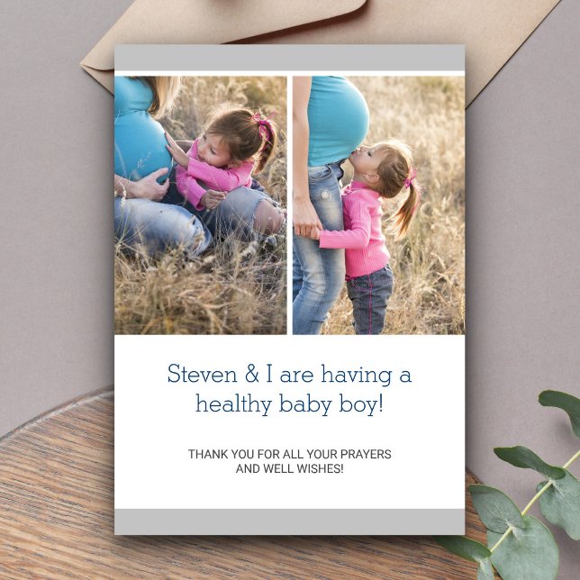 Modern Chic Photo Collage Faire-part de grossesse (Créateur téléchargé)