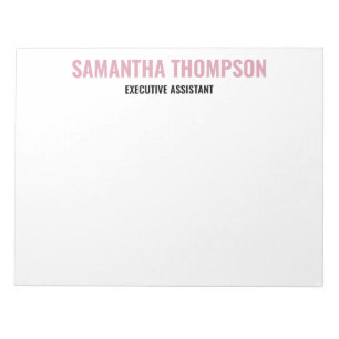 Modern Chic Pink, Weiß & Schwarz Notizblock