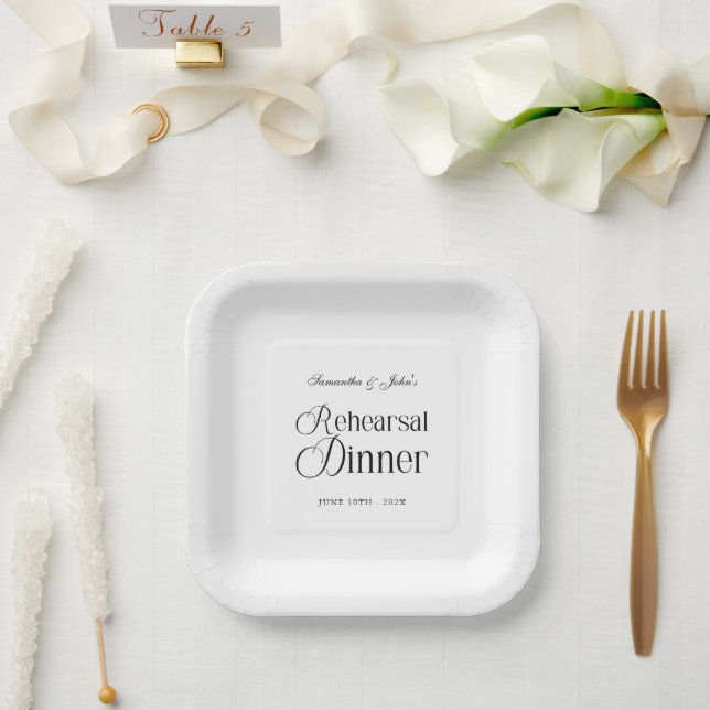  Modern Chic Rehearsal Dinner Pappteller (Hochzeit)