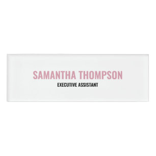 Modern Chic Rosa, Weiß & Schwarz Namenschild