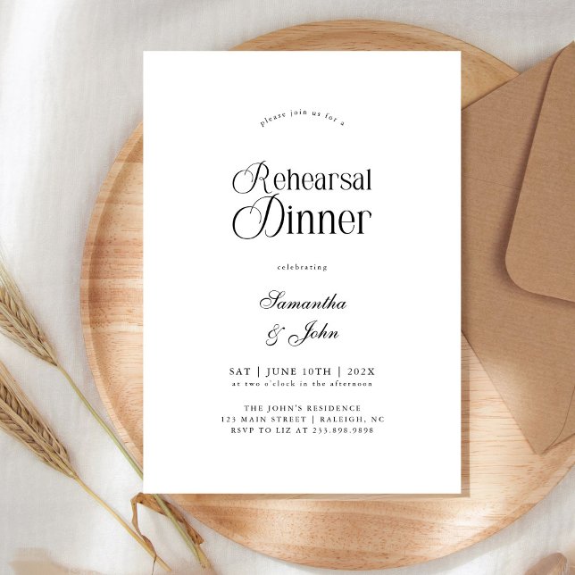 Modern Chic Script Wedding Rehearsal Dinner Einladung (Von Creator hochgeladen)