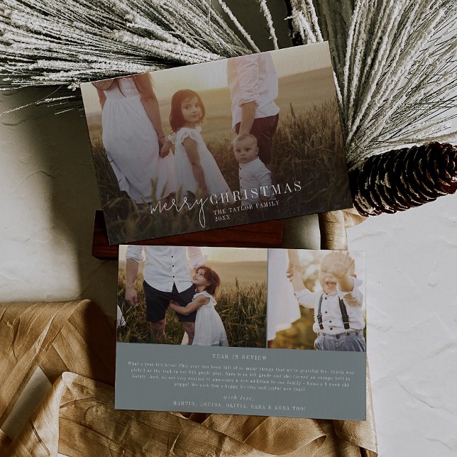 Modern Chic Seafoam Foto Weihnachten (Von Creator hochgeladen)