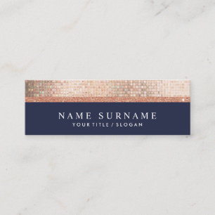 Modern Chic Sequin MidnightBlue Mini Business Card Mini Visitenkarte