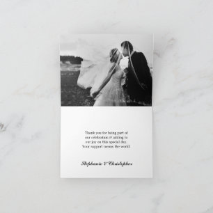 Modern Chic Simple Script Wedding Foto Vielen Dank