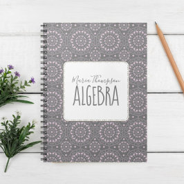 Modern Chic Simple Student Subject Lite Pink Grey Notizblock