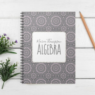 Modern Chic Simple Student Subject Lite Pink Grey Notizblock