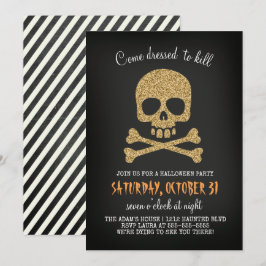 Modern Chic Skull Halloween-Party Einladung