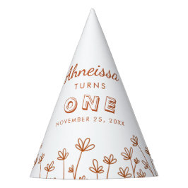 Modern Chic Terracotta Blume Erstgeburt Partyhütchen
