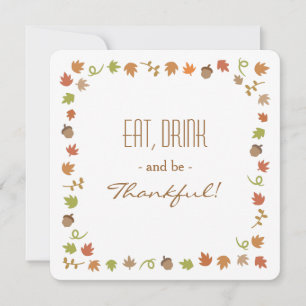 Modern Chic Thanksgiving Dinner Party Invitations Einladung