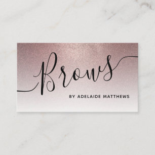 Modern Chic Trendy Rose Gold Glitzer Brow Artist Visitenkarte
