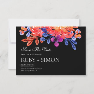 Modern Chic Watercolor Bouquet Floral Wedding Save The Date
