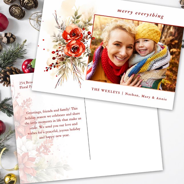 Modern Chic Watercolor Weihnachten Botanisches Fot (Von Creator hochgeladen)