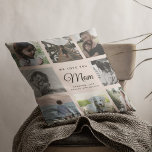 Modern Chic WE LOVE YOU Mom Family Photo Collage Kissen<br><div class="desc">We love you,  Mom: For the Best Mom Ever in your life a modern,  trendy Instagram family photo collage throw pillow with modern script typography and your personal name and message. This is the blush pink version.</div>