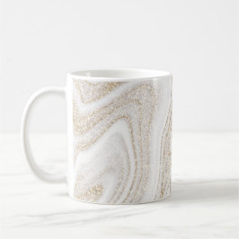 Modern chic white marble gold glitter kaffeetasse
