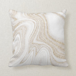 Modern chic white marble gold glitter kissen