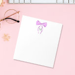 Modern Chick Watercolor Bow Monogram Notizblock<br><div class="desc">Modern Chick Watercolor Bow Monogram Notepad</div>