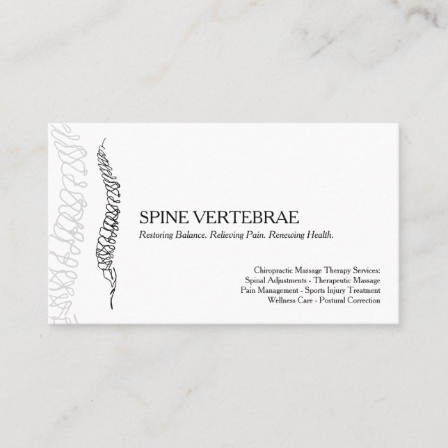 Modern Chiropractic Massage Therapy Visitenkarte (Vorderseite)