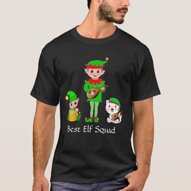 Modern Christmas Best Elf Squad T - Shirt (Vorderseite)