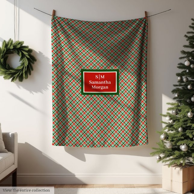 Modern Christmas Blanket Custom Name Cozy Decor Fleecedecke (Modern Christmas Blanket Custom Name Cozy Decor)
