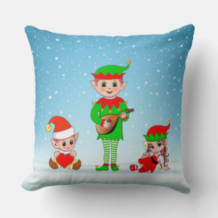 Modern Christmas Elf Squad Kissen