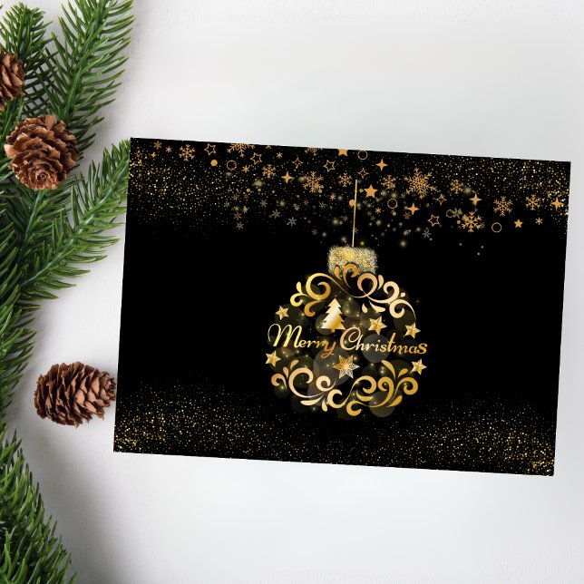 Modern Christmas Gold Holiday Card Feiertagskarte (Von Creator hochgeladen)