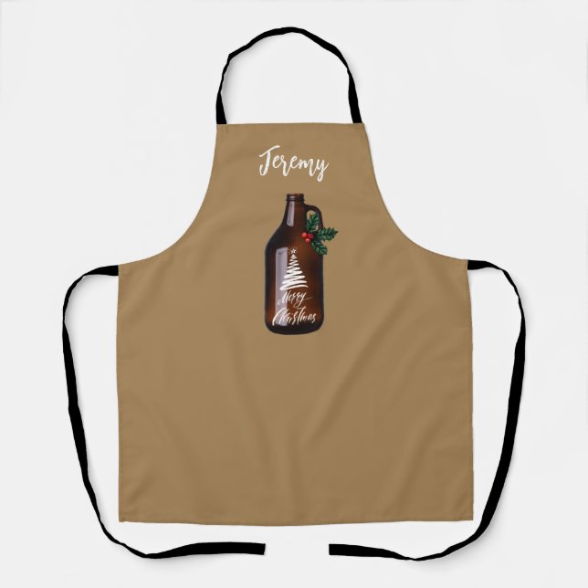 Modern Christmas Growler Beer Jug Schürze (Vorderseite)