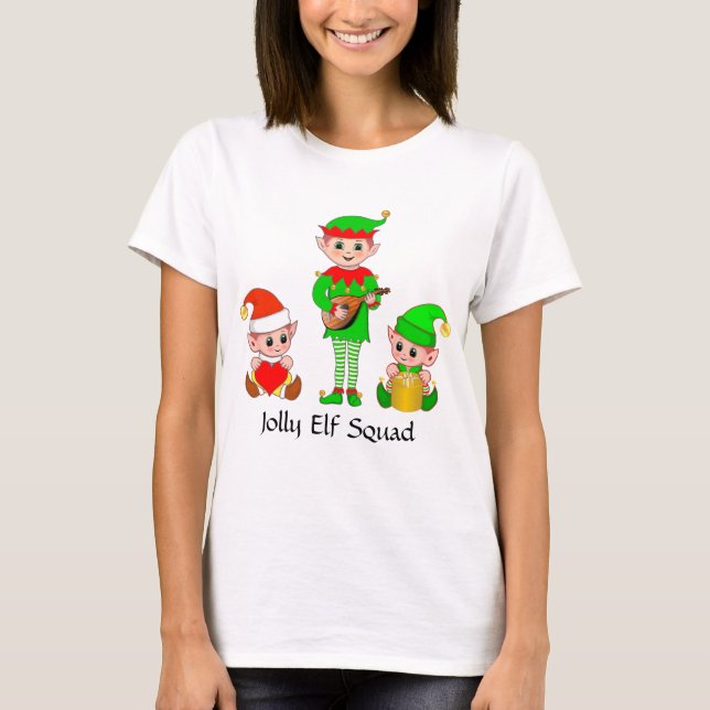 Modern Christmas Jolly Elf Squad T - Shirt (Vorderseite)