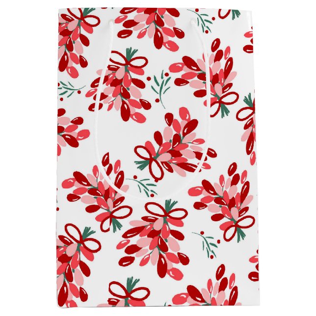 Modern Christmas Mistletoe Mittlere Geschenktüte (Vorderseite)
