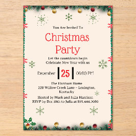 Modern Christmas Party Invitation Template Acryleinladungen