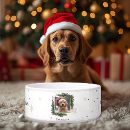 Modern Christmas Pet Bowl – Personalized Photo Napf