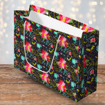 Modern Christmas Poinsettia Muster Große Geschenktüte<br><div class="desc">Ein skurriles Weihnachtsmuster mit Grün rund um eine zentrale Poinsettia würde diejenigen,  die festliche Dekorationen mit einer Touch von traditionellem Charme genießen,  wahrscheinlich ansprechen. Dieses Muster eignet sich perfekt für Gäste,  die die klassischen Elemente der Feriendekoration wie die hellroten Poinsettias,  die durch üppiges Grün ergänzt werden,  zu schätzen wissen.</div>