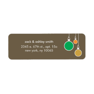 Modern Christmas Return Address Label - Braun