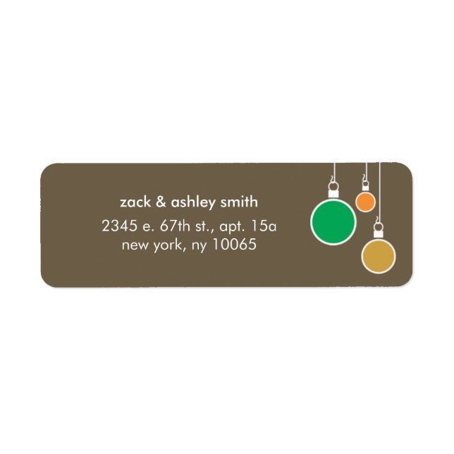 Modern Christmas Return Address Label - Braun (Vorne)