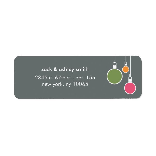 Modern Christmas Return Address Label - Grau (Vorne)