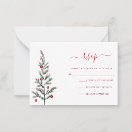 Modern Christmas Script RSVP Card Mitteilungskarte